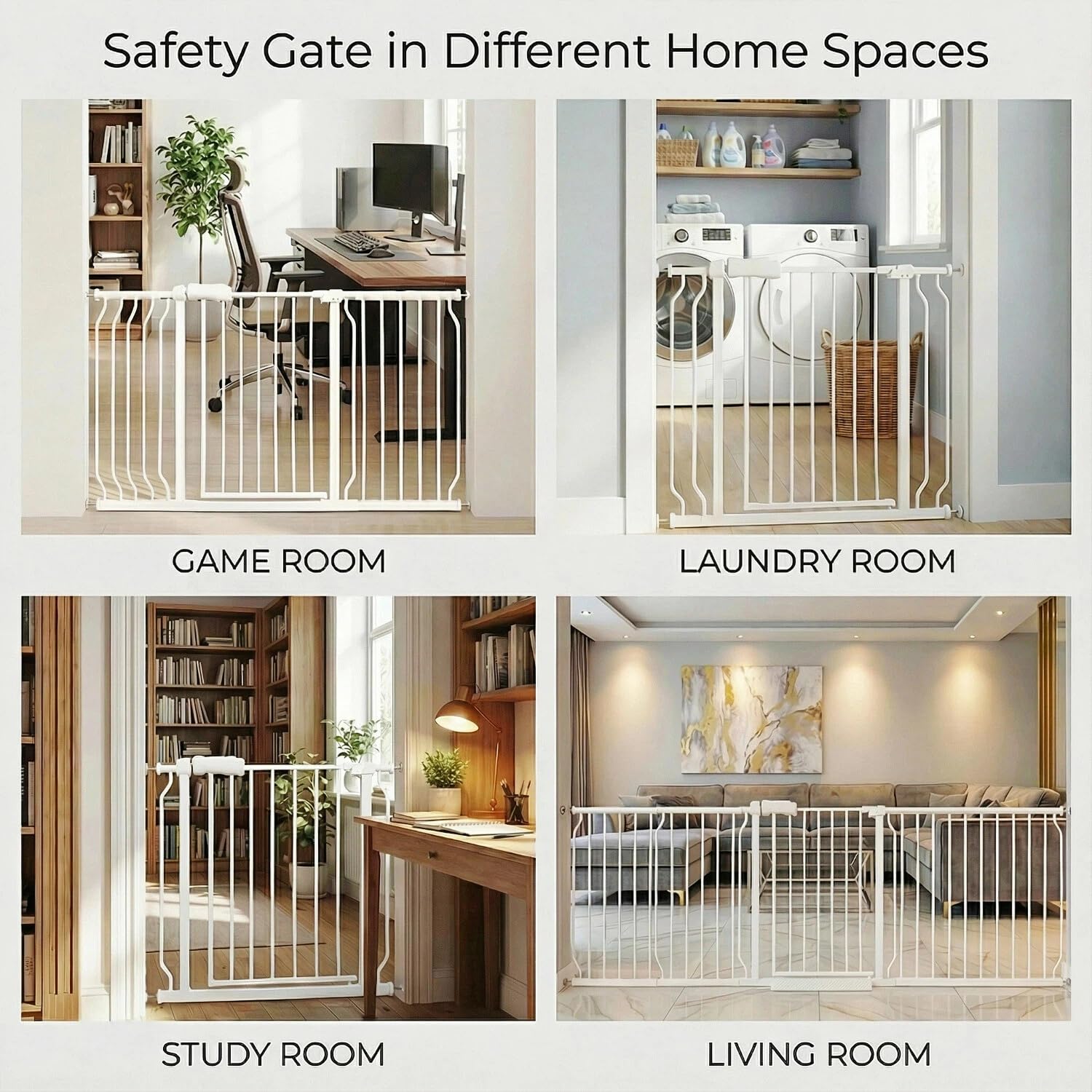 Vothco extra-wide baby gate wide opening fits large doorways and hallways.