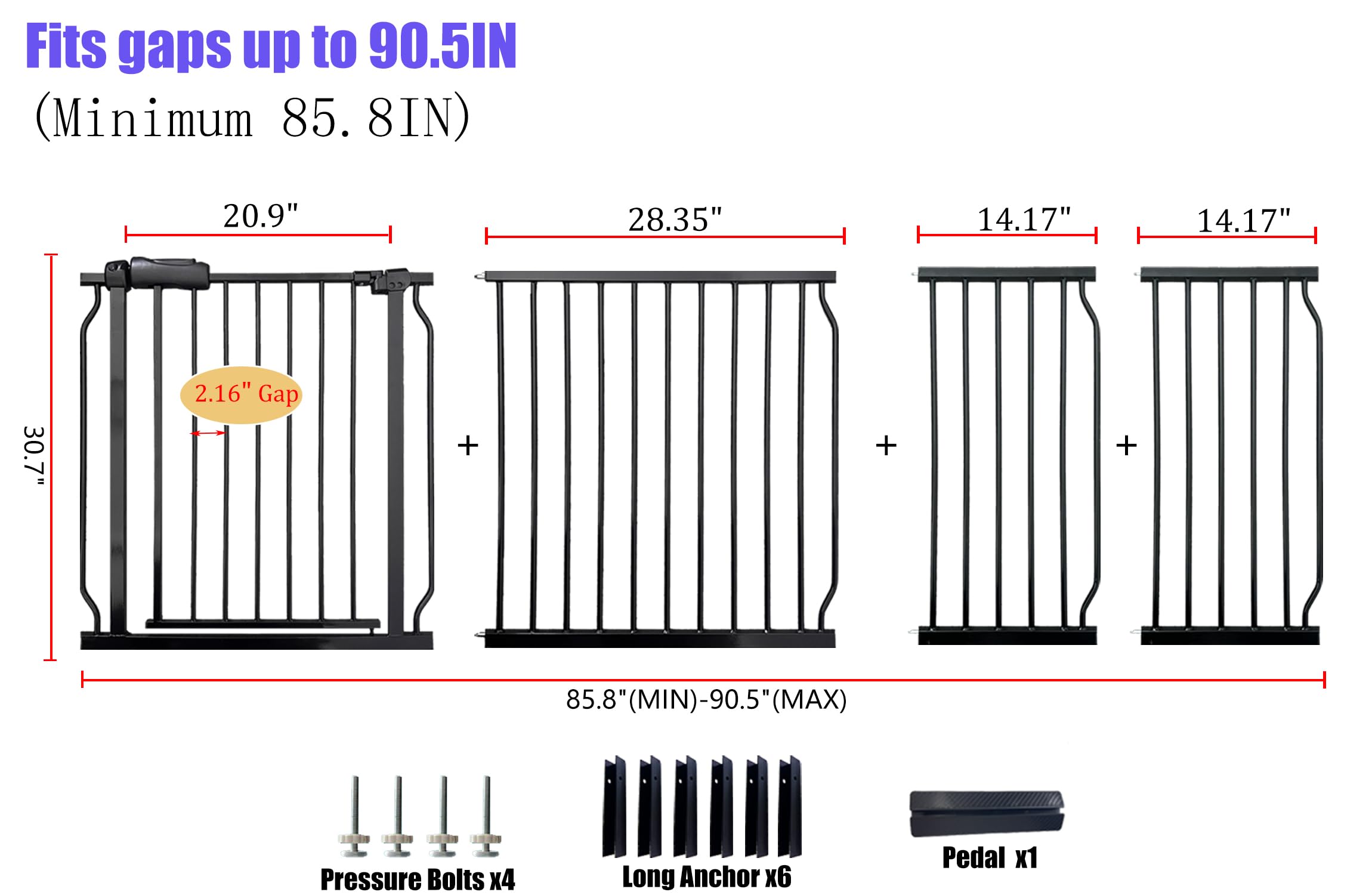 Vothco extra-wide gate installed in a doorway supports wide openings.