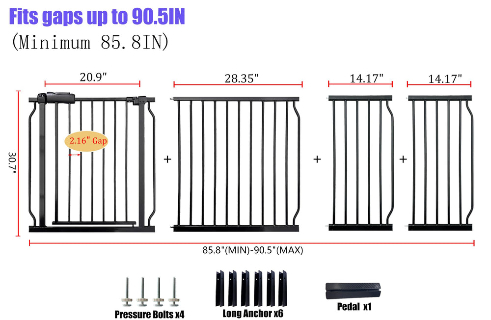 Vothco extra-wide gate installed in a doorway supports wide openings.