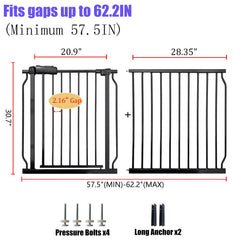 Vothco pressure-mounted gate with no drilling, quick setup in minutes.