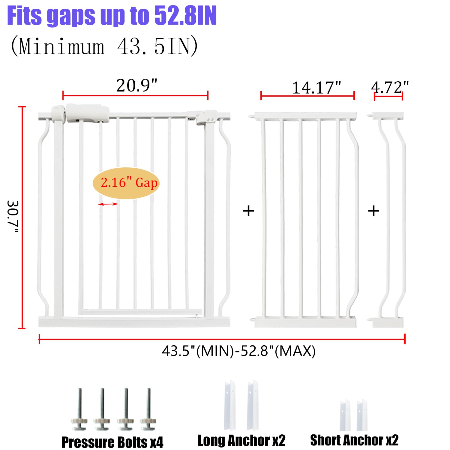 Vothco pressure-mounted gate installation without drilling for quick setup.