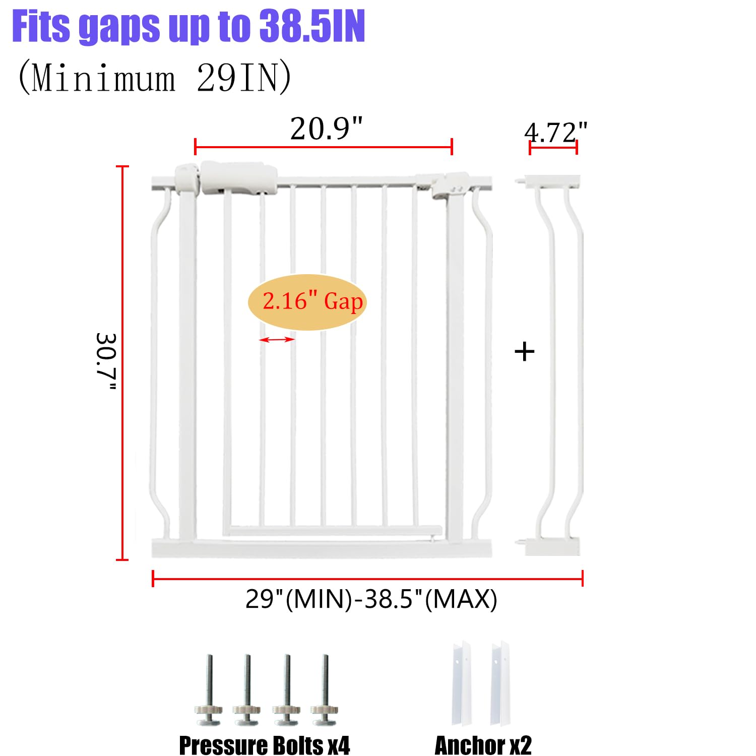 Vothco Walk Through Gate pressure-mounted for tool-free setup.