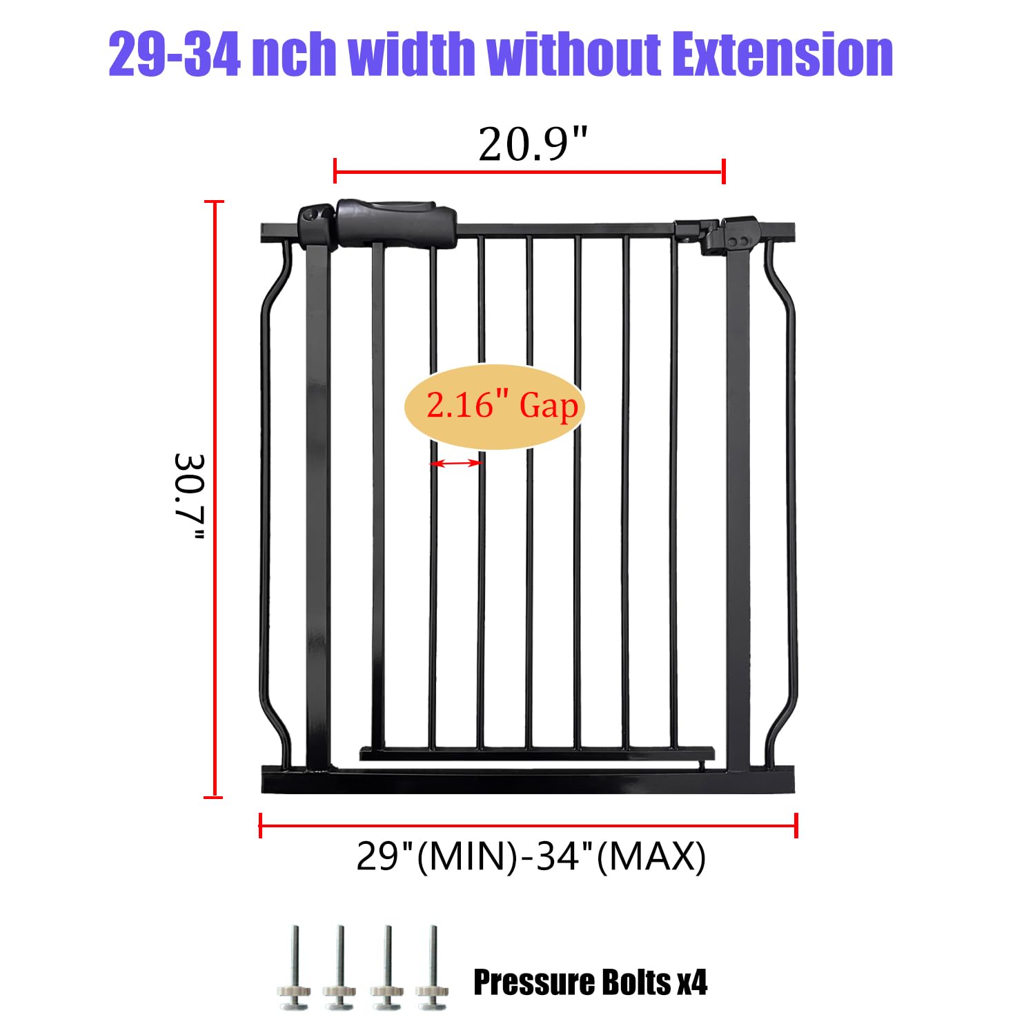 Vothco Walk Through Gate demonstrates tool-free tension-mounted installation.
