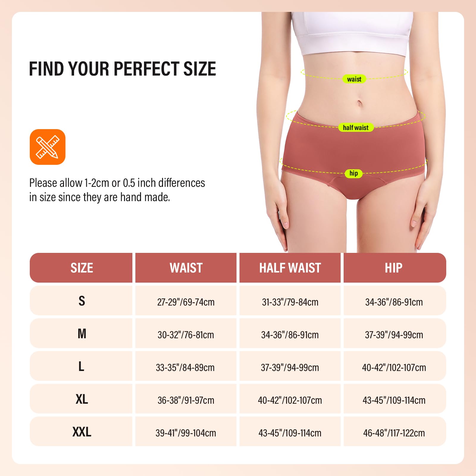 VOXSHE orange back view, secure fit under clothes
