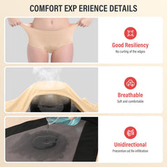 VOXSHE beige back view underwear, four-layer leak protection in action.