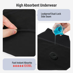 VOXSHE women's black underwear front view shows soft breathable fabric