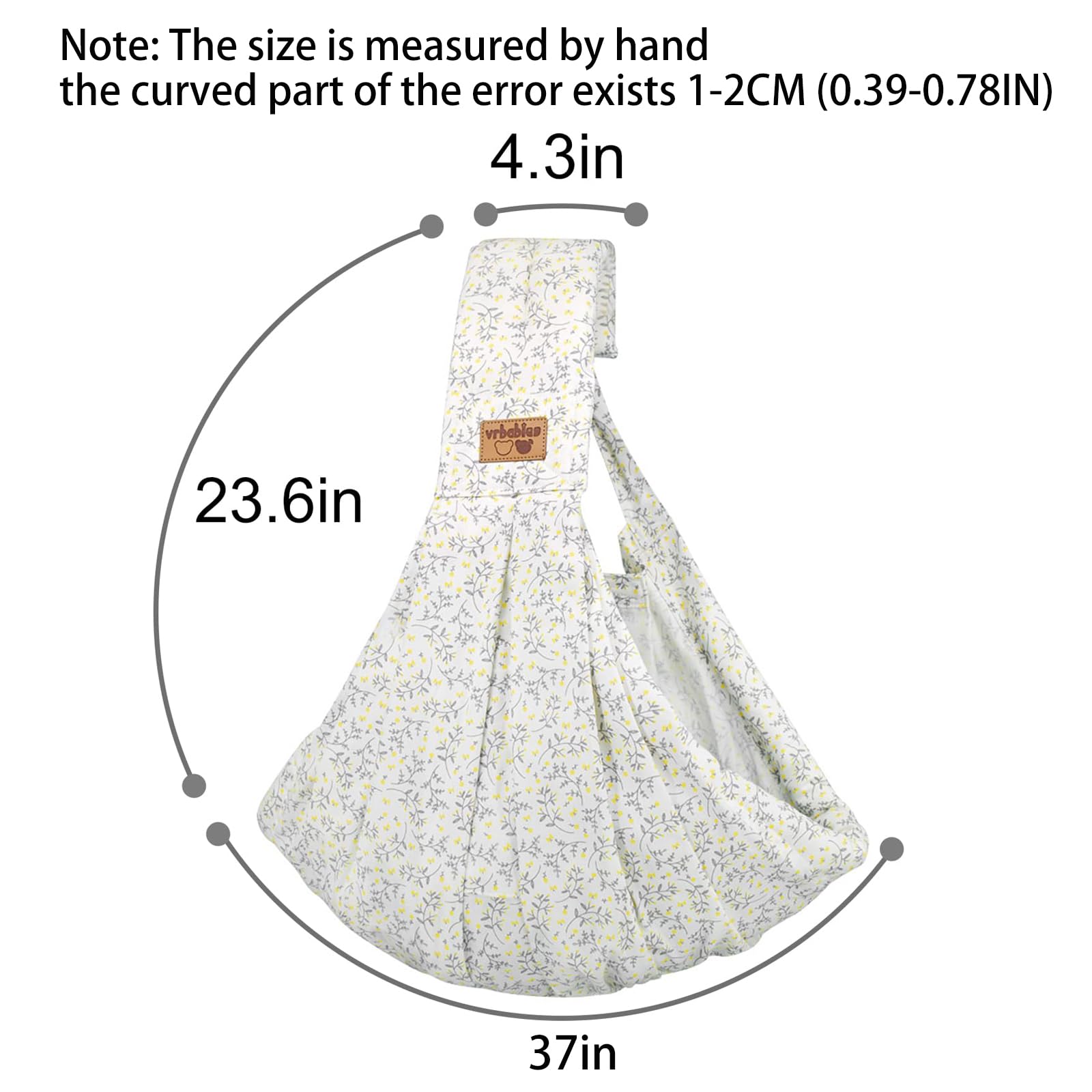Vrbabies baby sling adjustable length fits various parents
