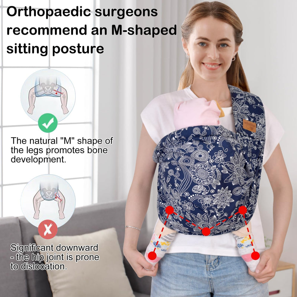 VRBabies adjustable-length sling adapts to parent and child for a comfortable fit.