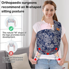 VRBabies adjustable-length sling adapts to parent and child for a comfortable fit.