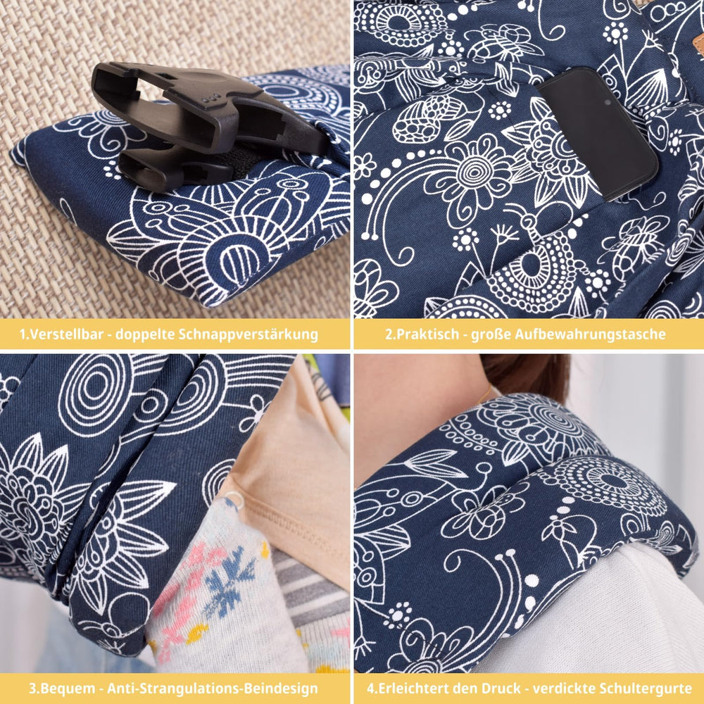 VRBabies Four-position sling supports different carries for growing babies and bonding.