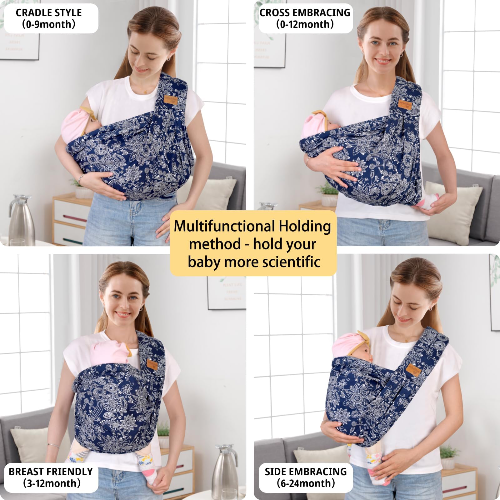VRBabies One-Shoulder design keeps baby close with easy handling.