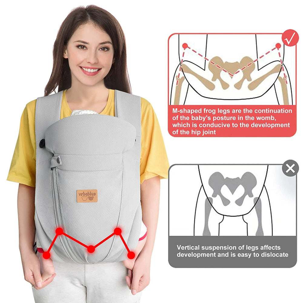 vrbabies breathable back panel distributes weight to ease shoulder strain