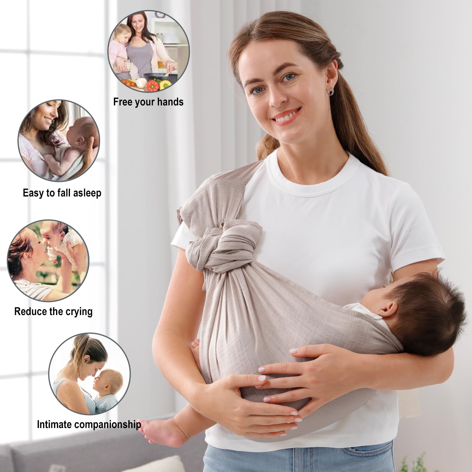 vrbabies Front carry with baby in comfy tummy-to-tummy position.