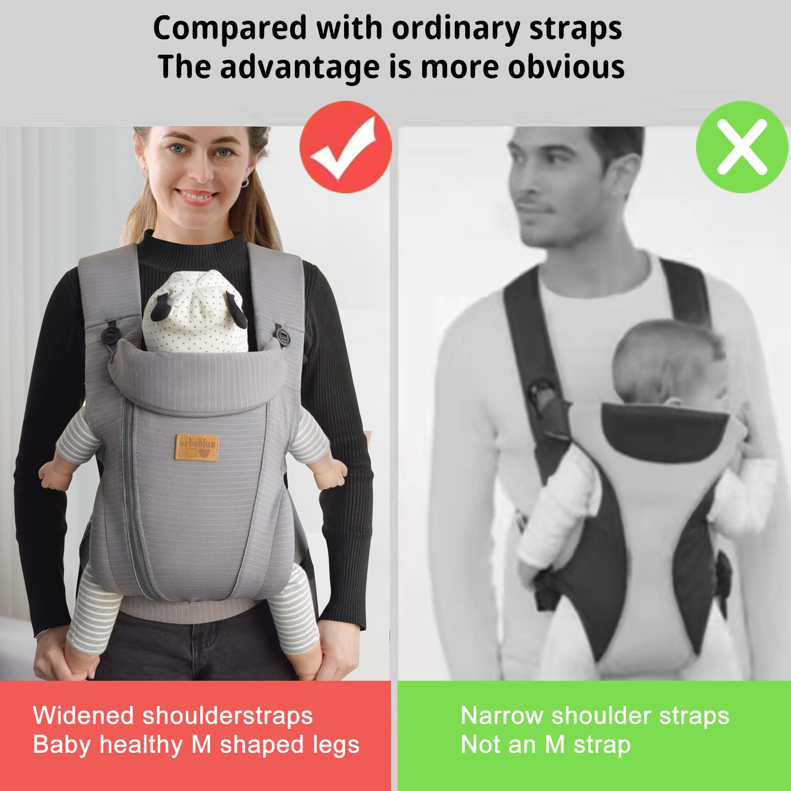 vrbabies easy-wear design supports on-the-go breastfeeding and bonding.