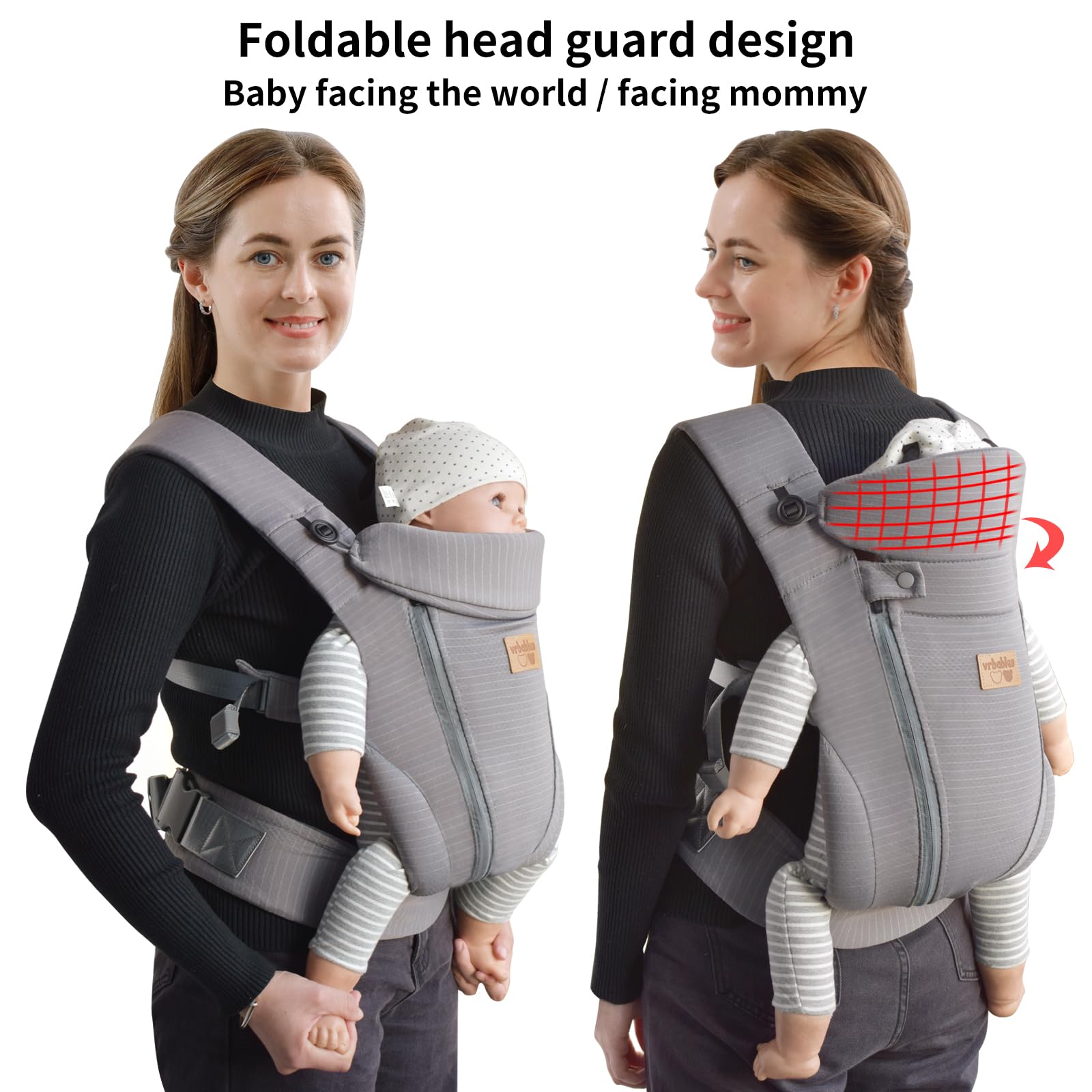vrbabies gift-ready straps upgrade makes a thoughtful newborn gift in dark grey.