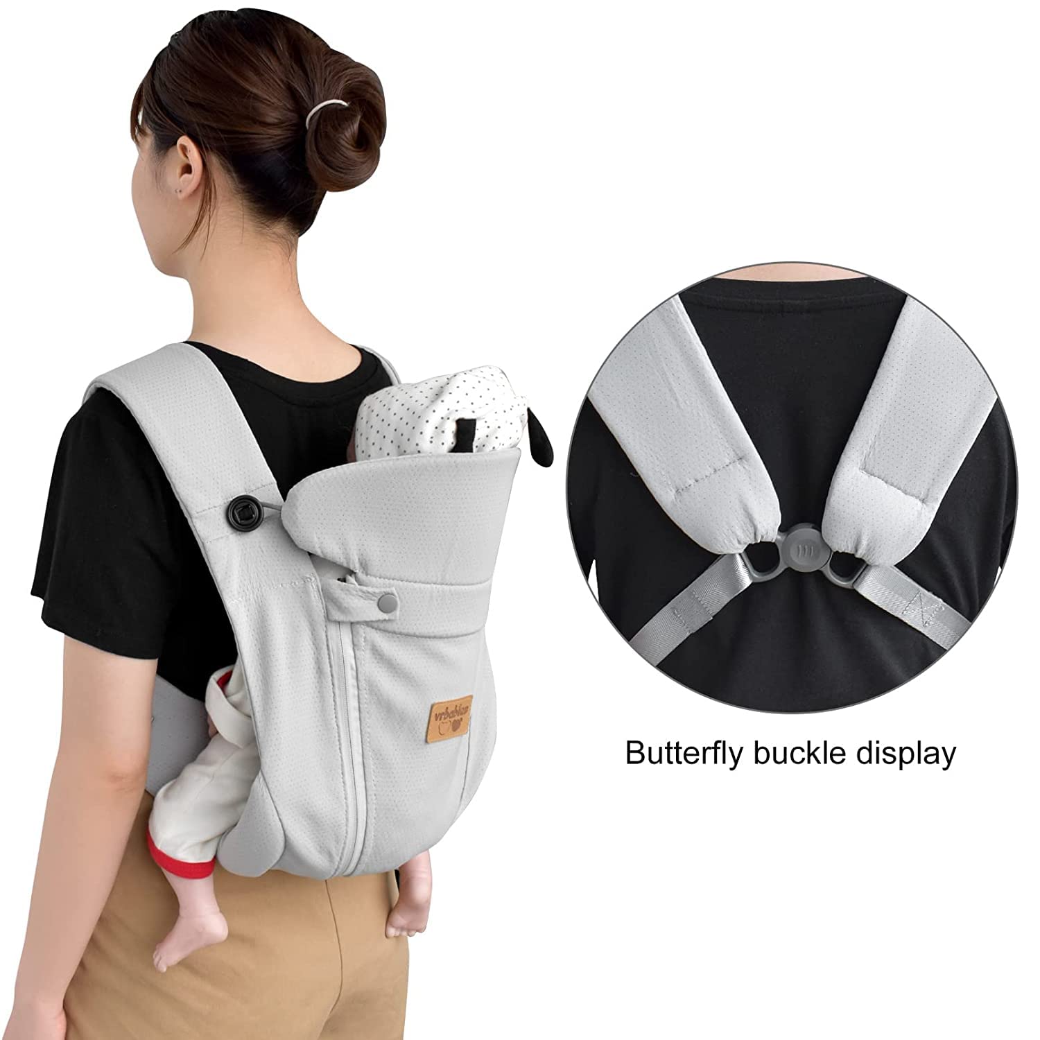 vrbabies light grey fabric feels soft and breathable against the skin