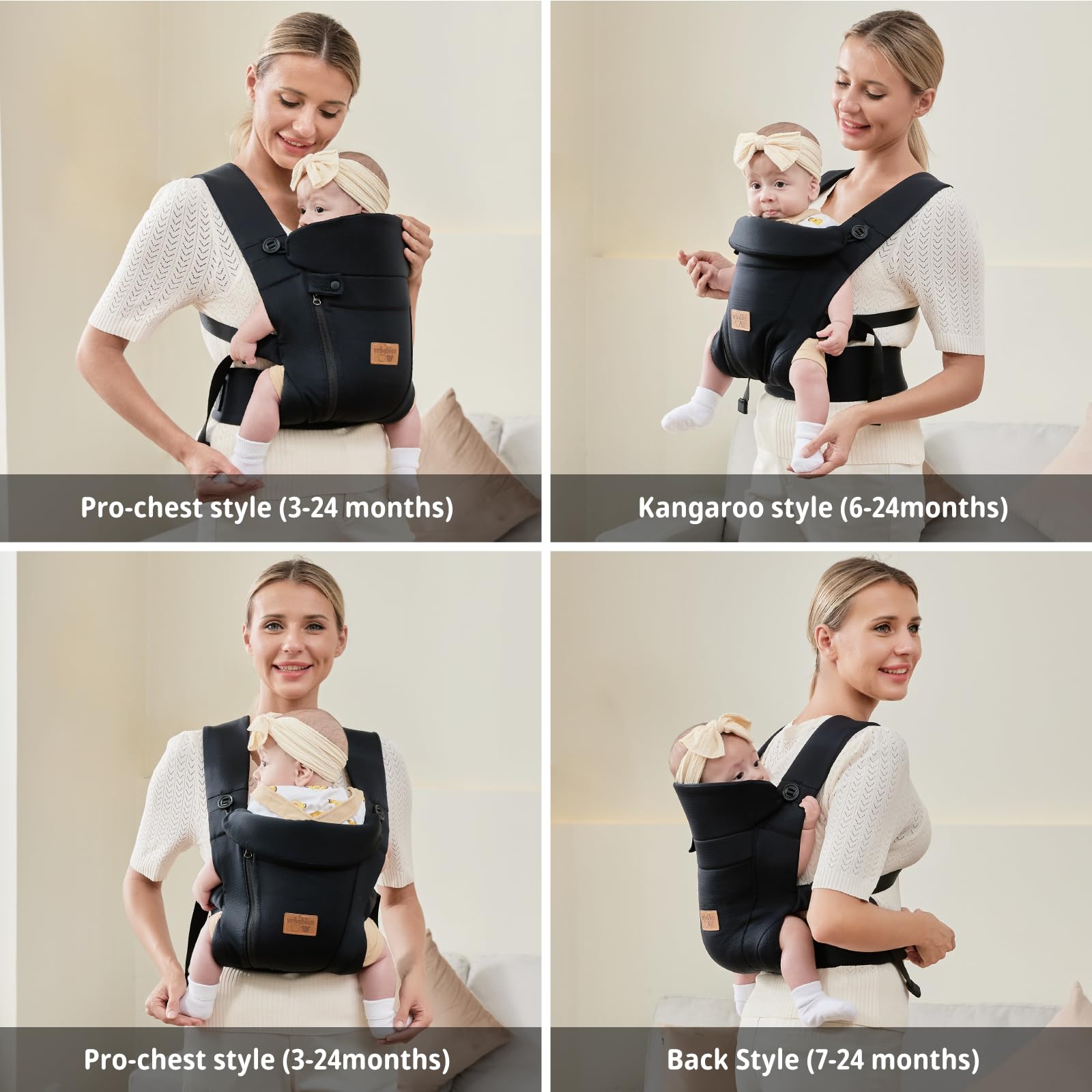 vrbabies new upgrade ergonomic baby carrier distributes weight to ease upper back strain