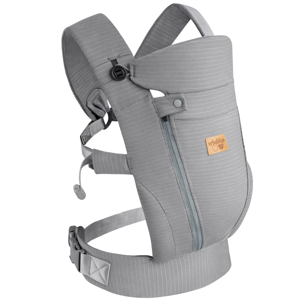 vrbabies new upgrade ergonomic carrier in front inward position for secure bonding and comfort.
