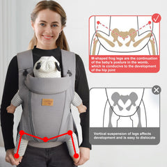 vrbabies new upgrade ergonomic carrier front outward position keeps baby close while exploring.