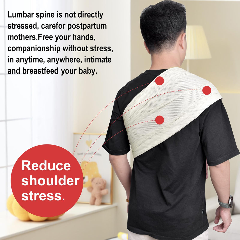 VRbabies Water Ring Sling Beige secure aluminum rings for reliable all-day fit.