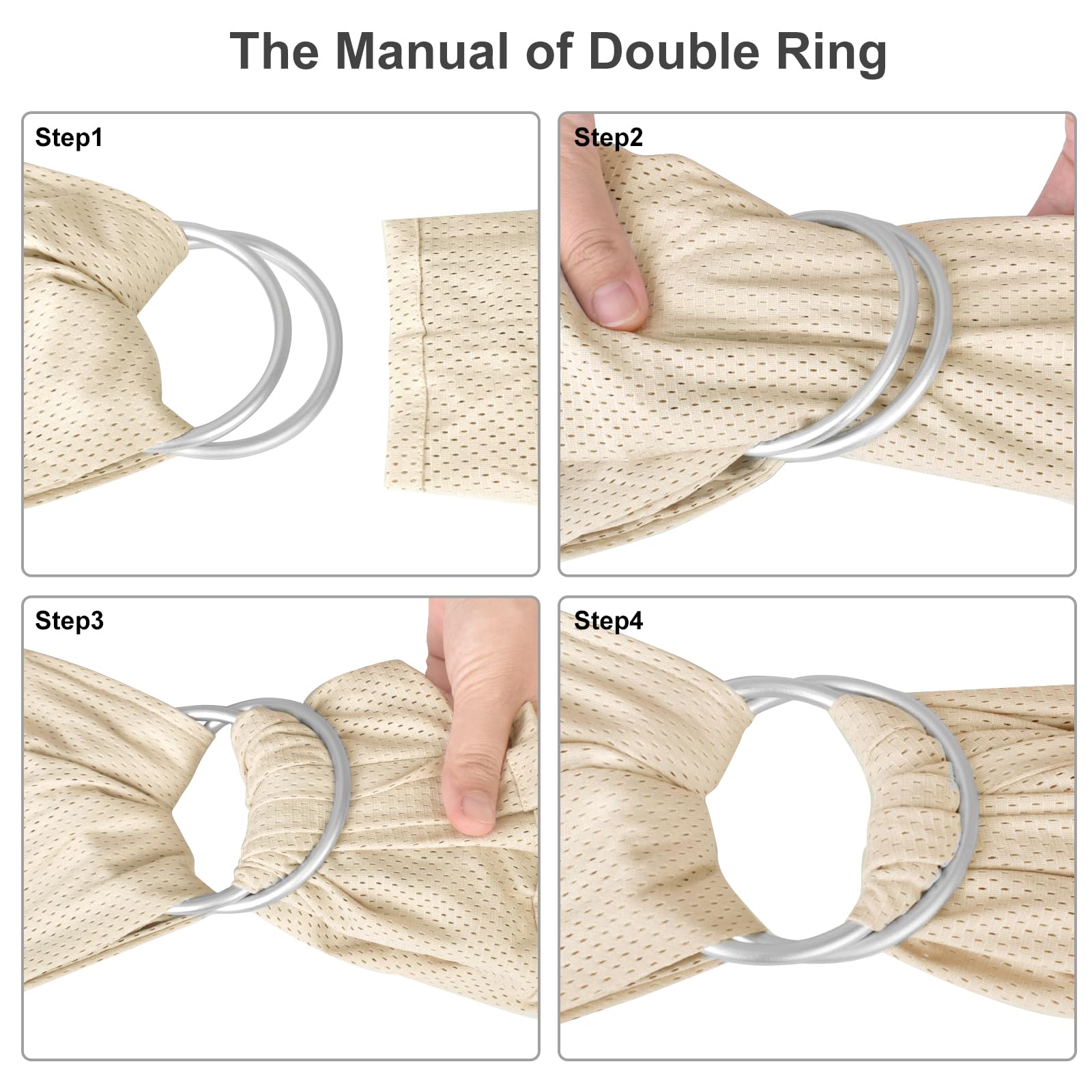 VRbabies Water Ring Sling Beige lightweight mesh for travel, swimming, and everyday use.