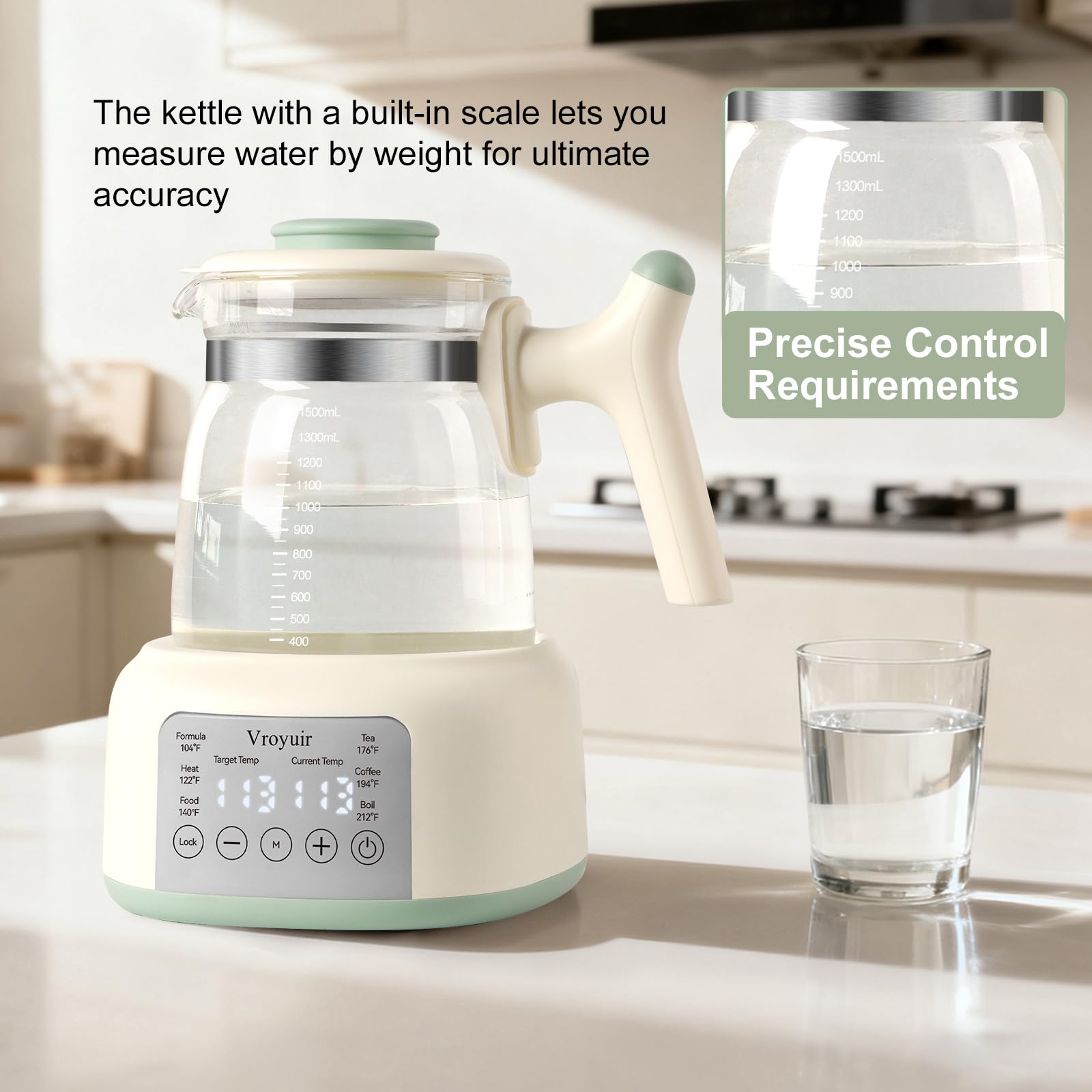Vroyuir BPA-free inner materials use glass and stainless steel for clean water