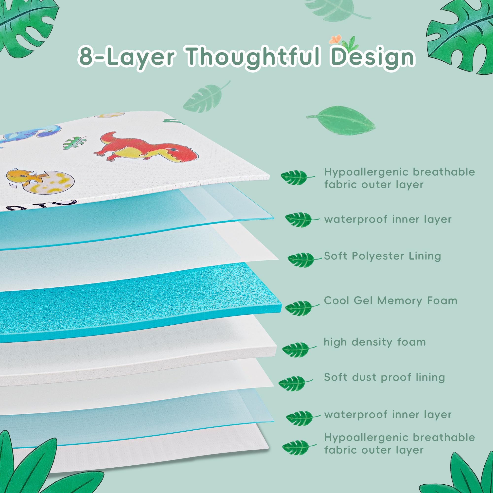 VRSHOAT dinosaur pattern enhances nap time and imaginative play.
