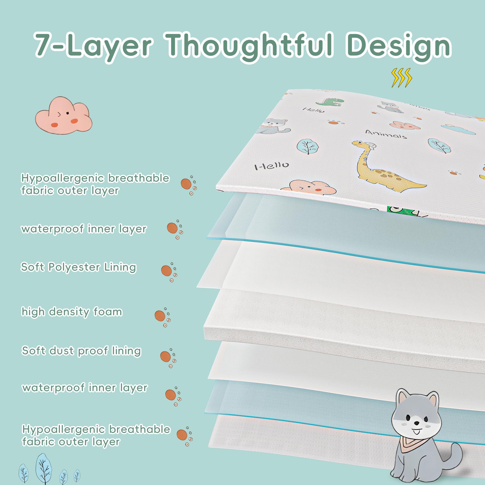 VRSHOAT soft breathable fabric cover contacts baby's skin gently.