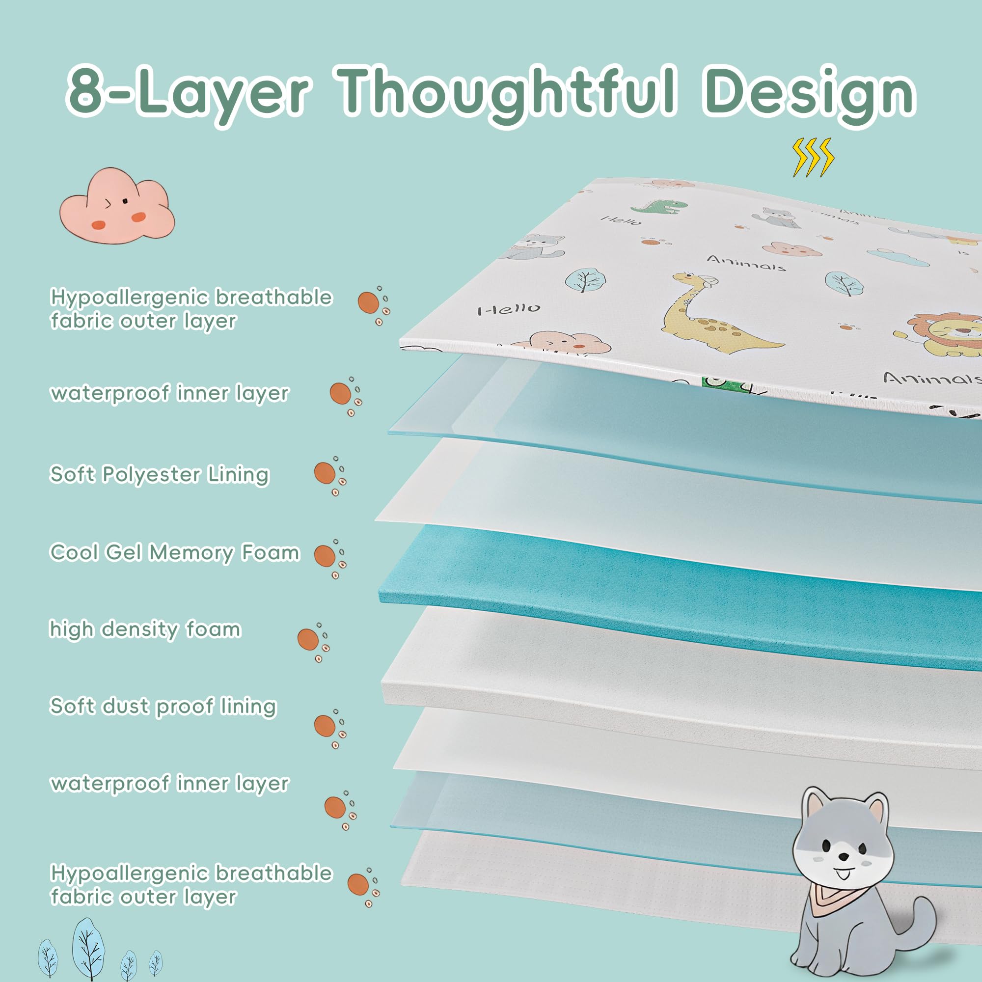VRSHOAT waterproof removable outer cover shown for machine washing and easy care.