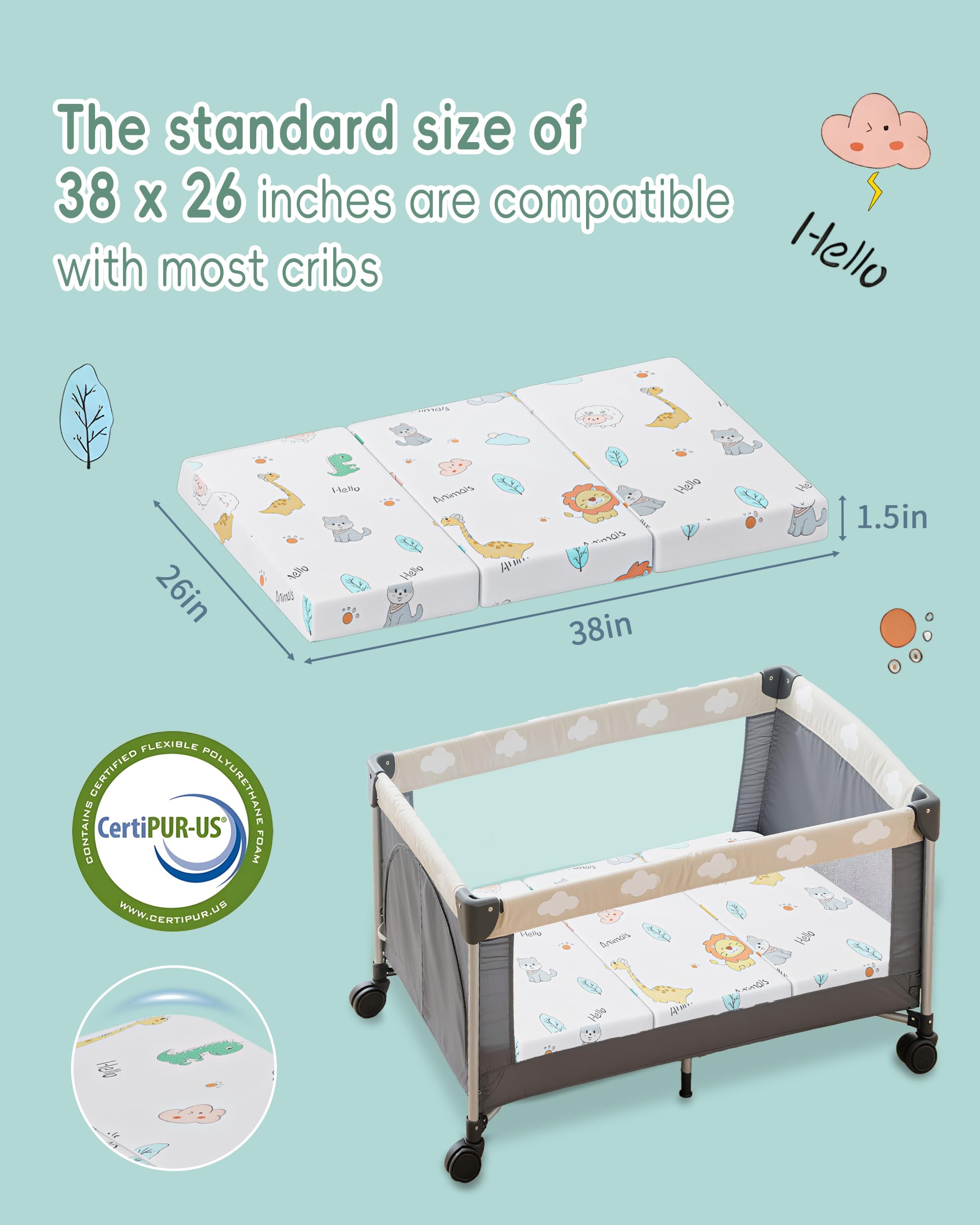 VRSHOAT waterproof removable cover keeps baby dry during use.