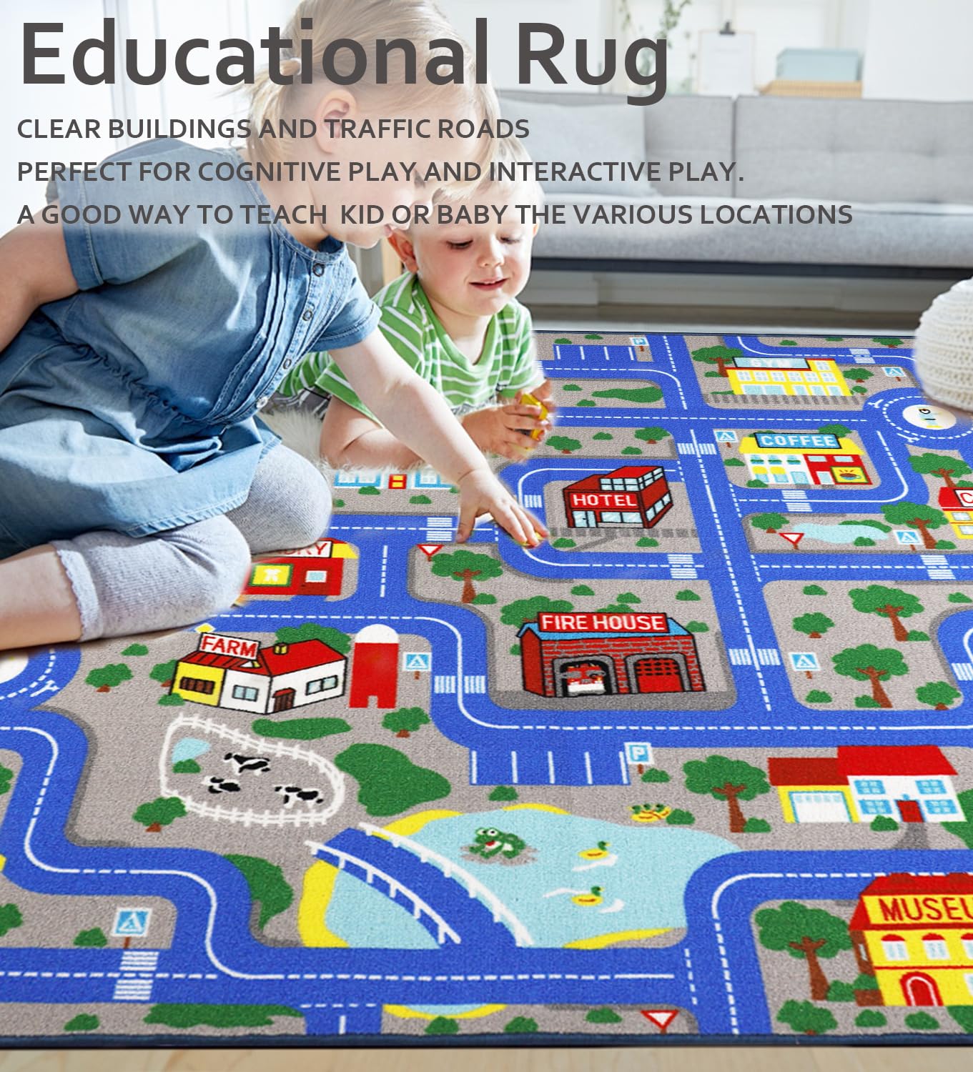 VSIWB city map play rug blue sparks imaginative journeys in bedrooms and classrooms