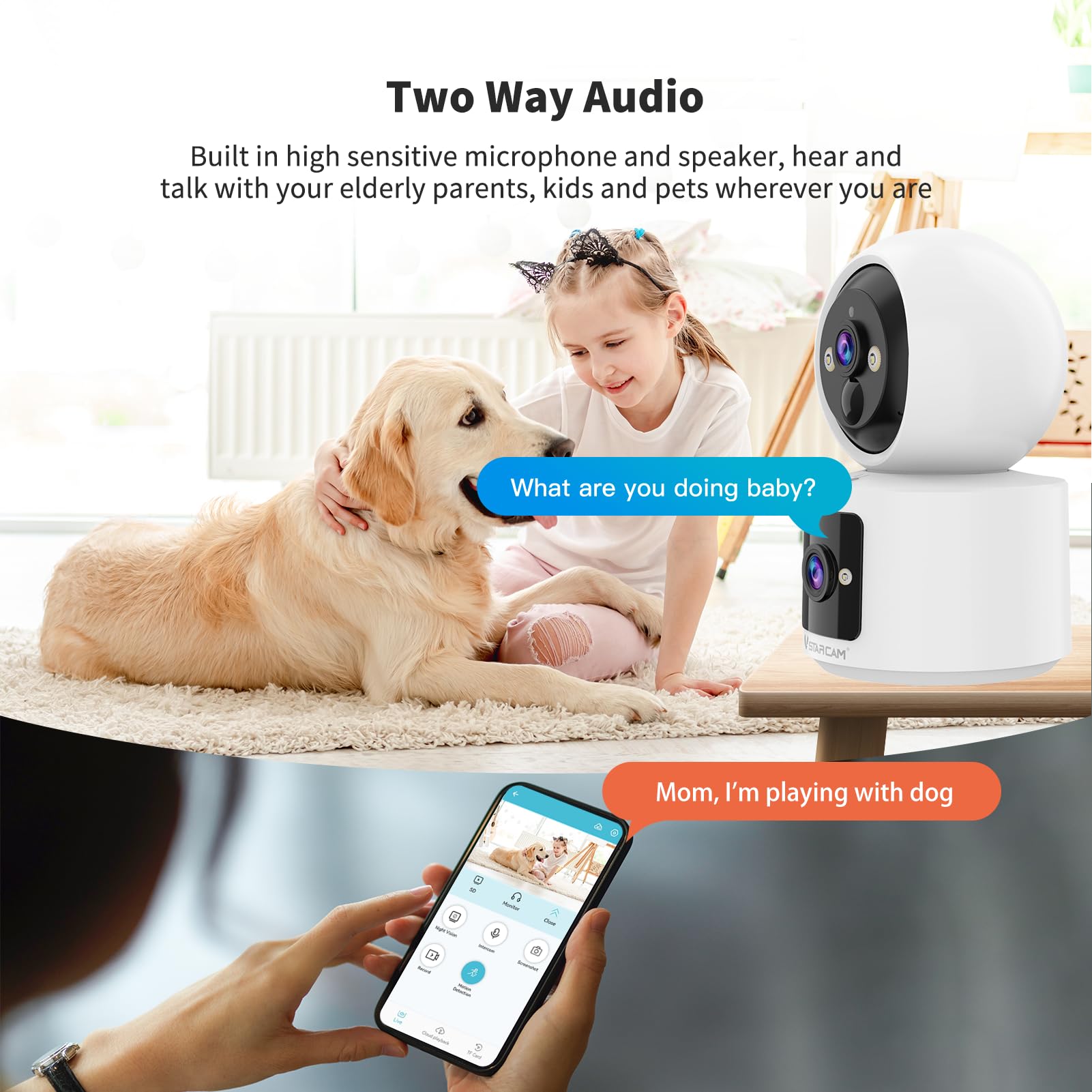 VSTARCAM battery-powered indoor camera offers flexible placement.