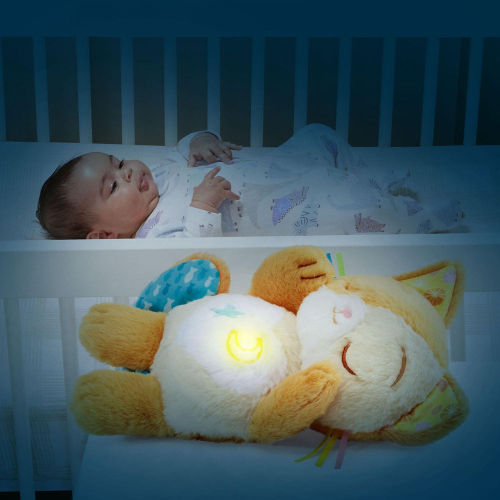 VTech Baby Soothing Slumbers Sleepy Kitten moon glow provides calming night light