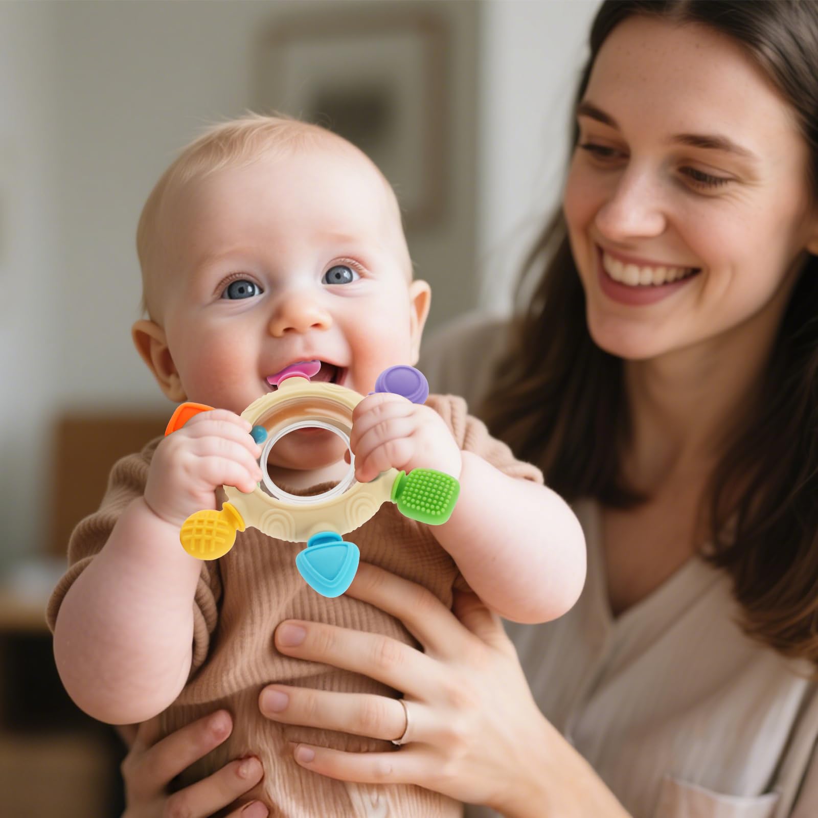 VTECHOLOGY baby teething ring used during playtime provides soothing relief