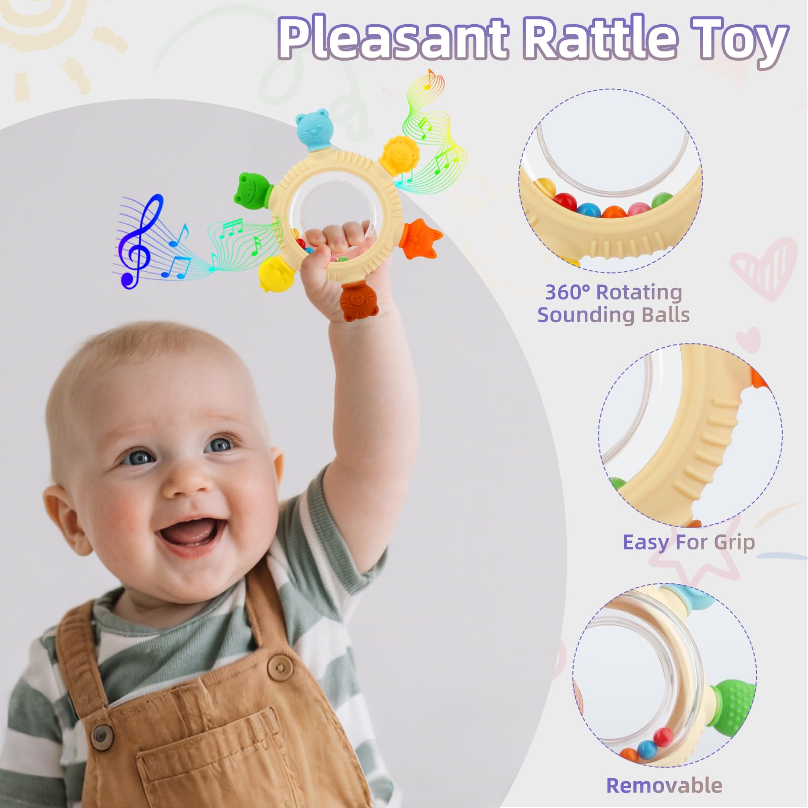 VTECHOLOGY blue cat teether to stimulate vision with bright color
