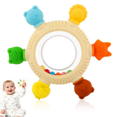 VTECHOLOGY baby teething rings with yellow chick texture for gentle gum soothing