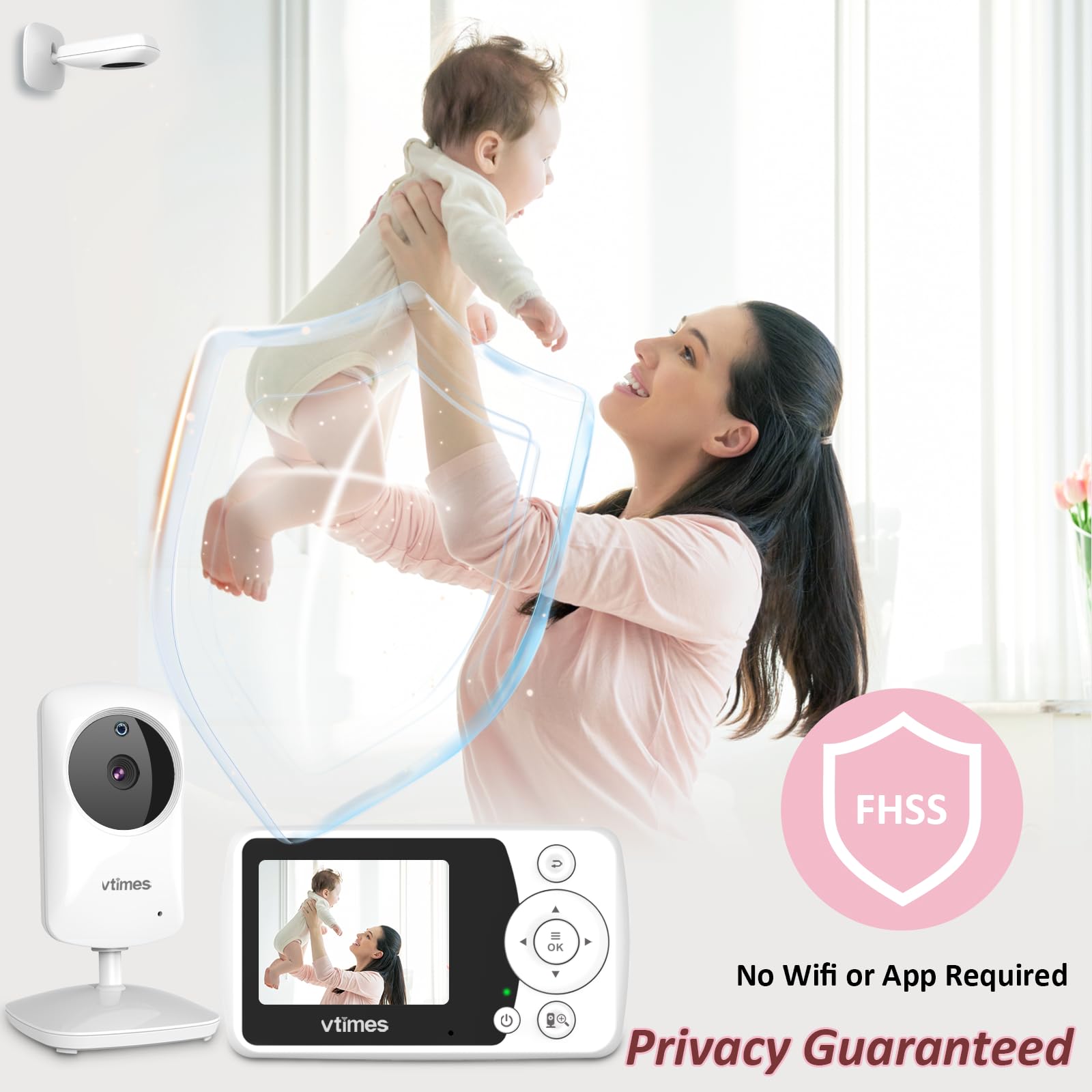 VTimes baby monitor audio with crystal-clear sound for attentive listening.