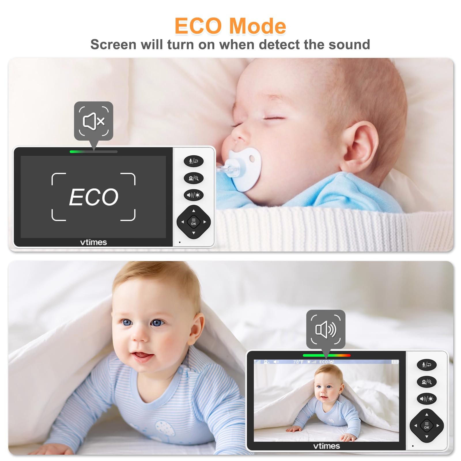 VTimes ECO mode saves battery during quiet moments