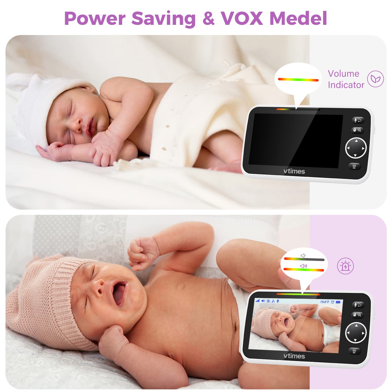 Eight lullabies on the VTimes monitor to soothe a baby.