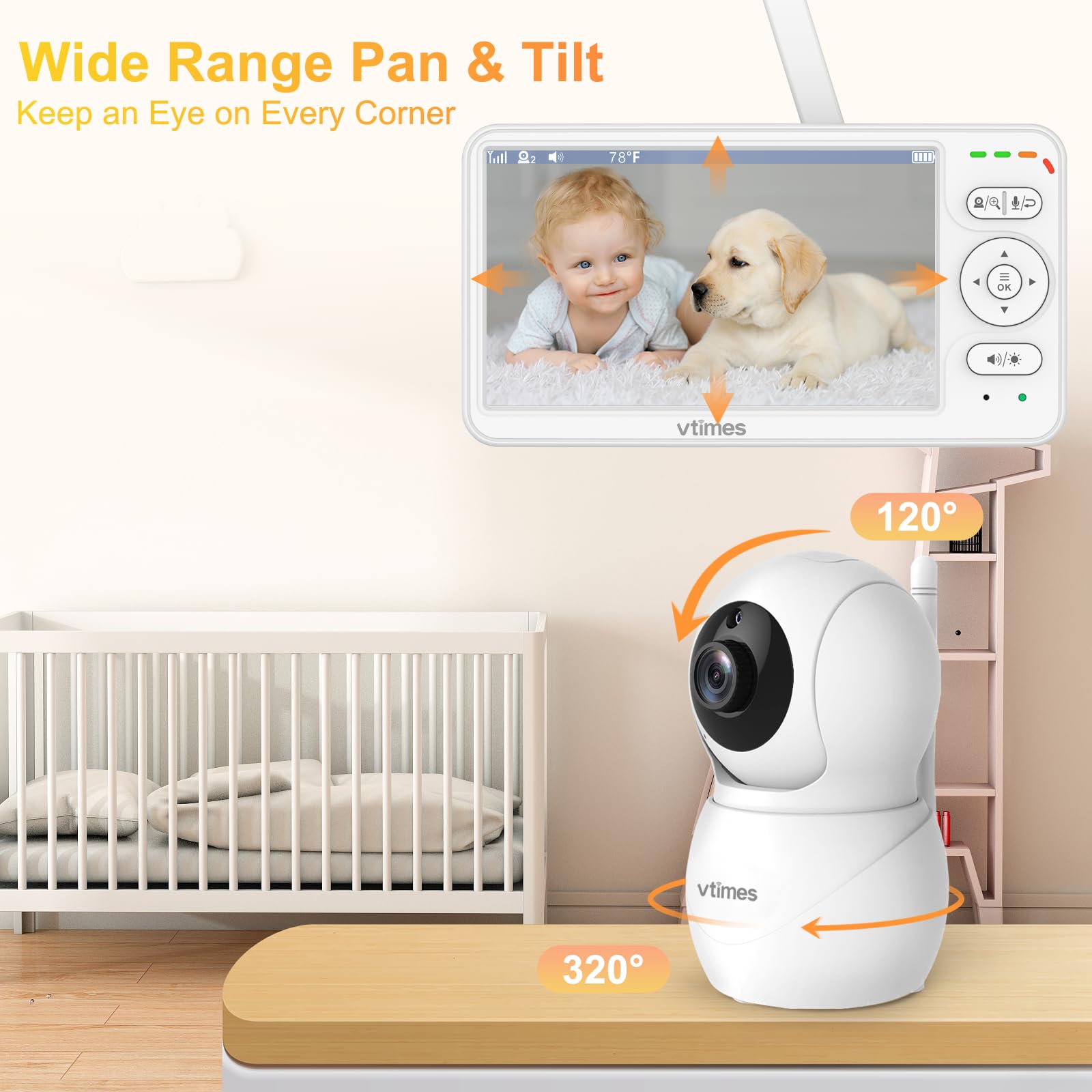 VTimes no-wifi privacy version safeguards your baby monitor with a secure connection.