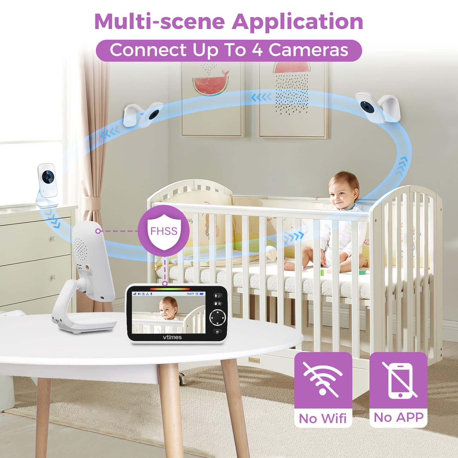 Two-way audio on the VTimes monitor for spoken reassurance.