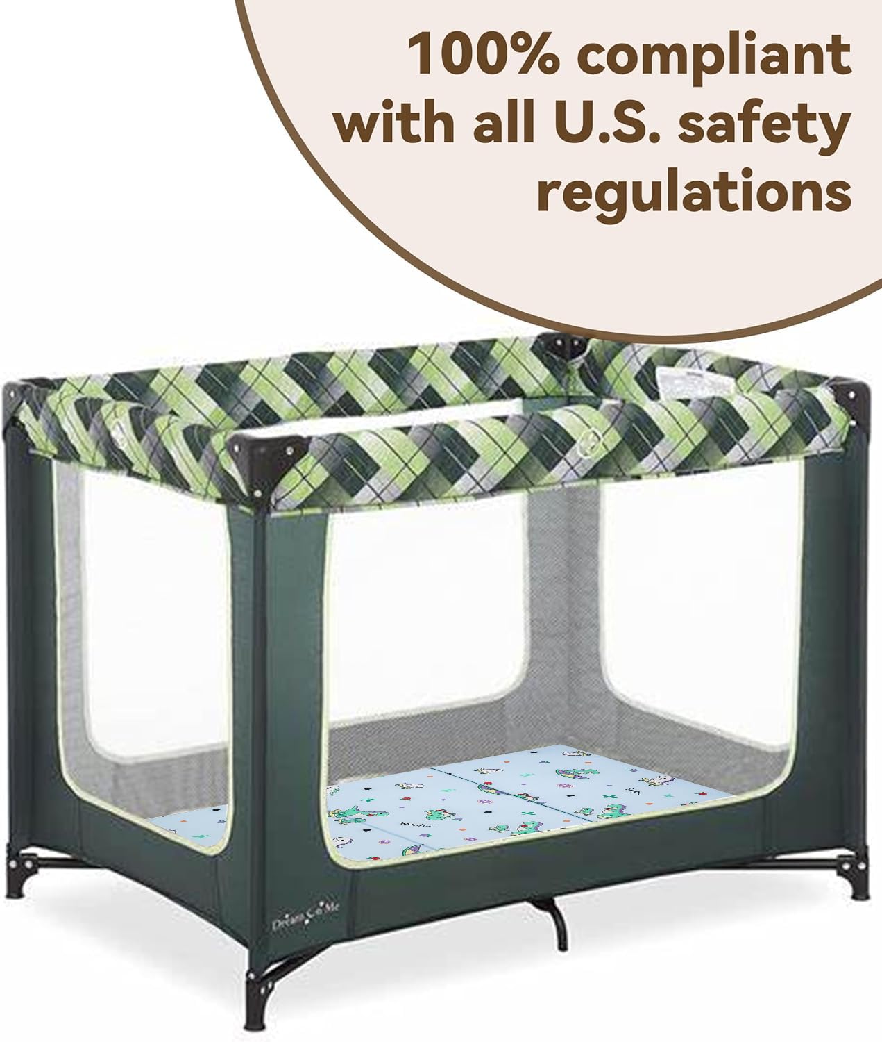 VUCWS baby-friendly design fits snugly in standard playpens.