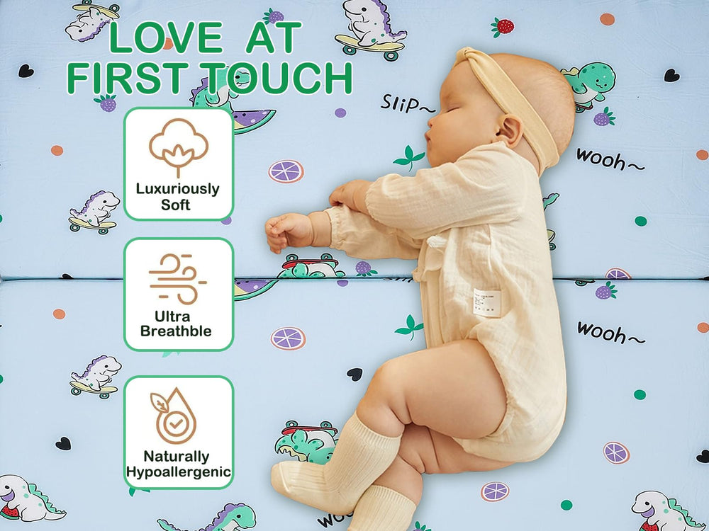 VUCWS portable travel mattress for on-the-go naps and playtime.