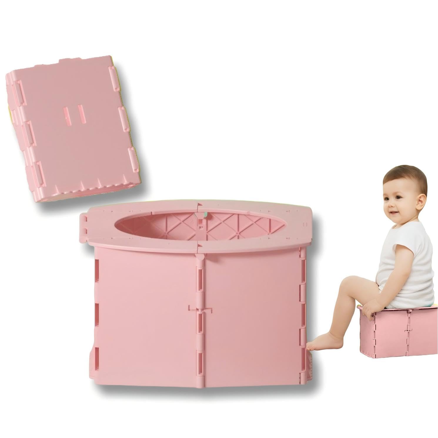 VUFVOID travel potty folded-compact shows portable design for easy packing.