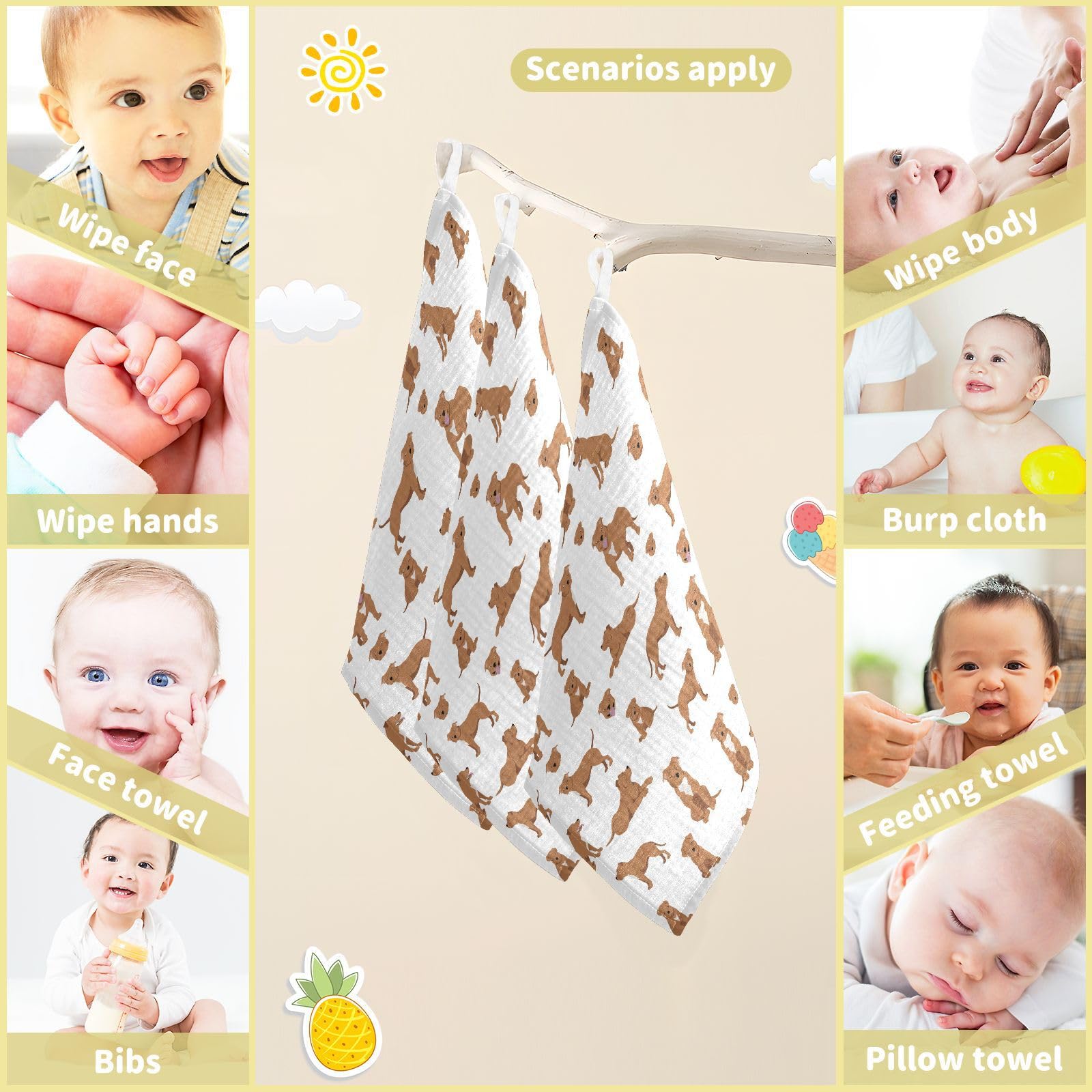 vvfelixl 11-8 inch bath washcloth pack ideal for newborn routines