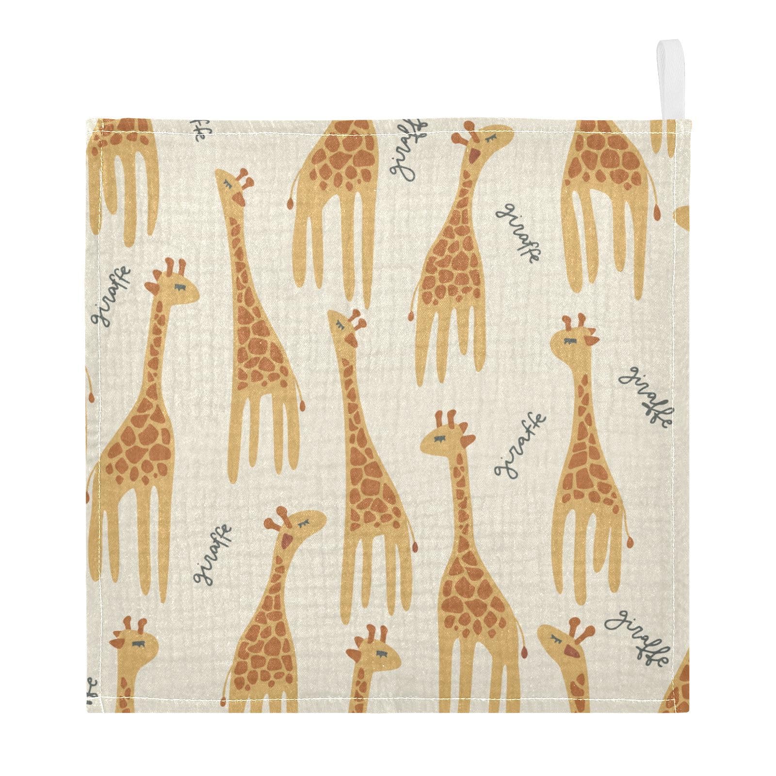 vvfelixl baby washcloth, giraffe safari print, ultra soft and absorbent for gentle bath time.