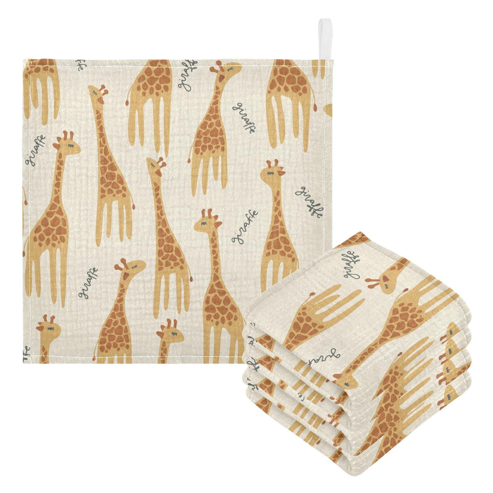 vvfelixl baby towels giraffe print, soft texture for sensitive skin.