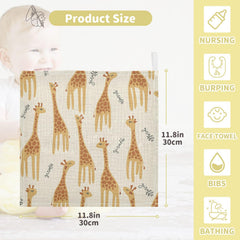 vvfelixl muslin washcloths, safari print, high-absorbency for quick spills.