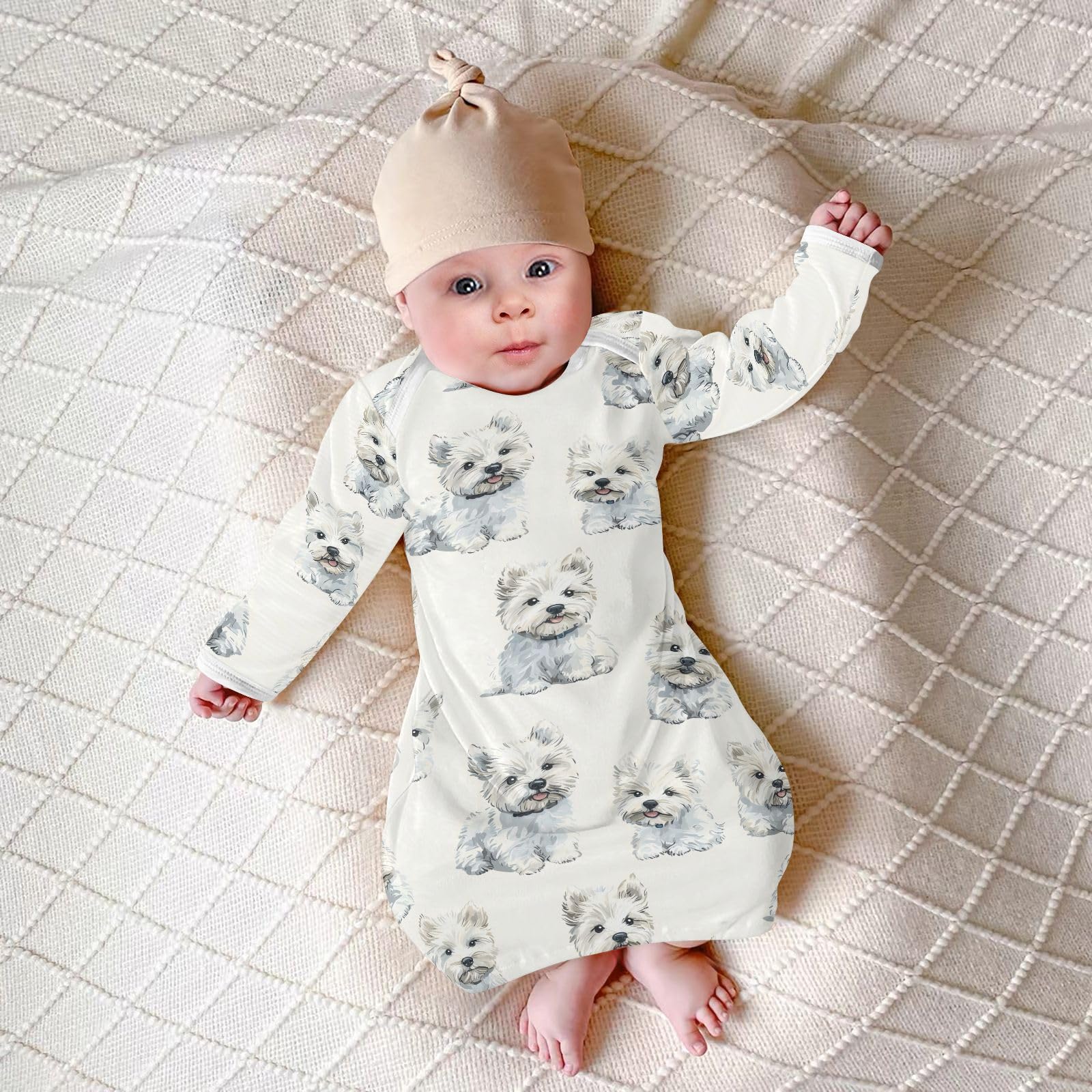 vvfelixl baby sleeper gown in gift-ready packaging and design