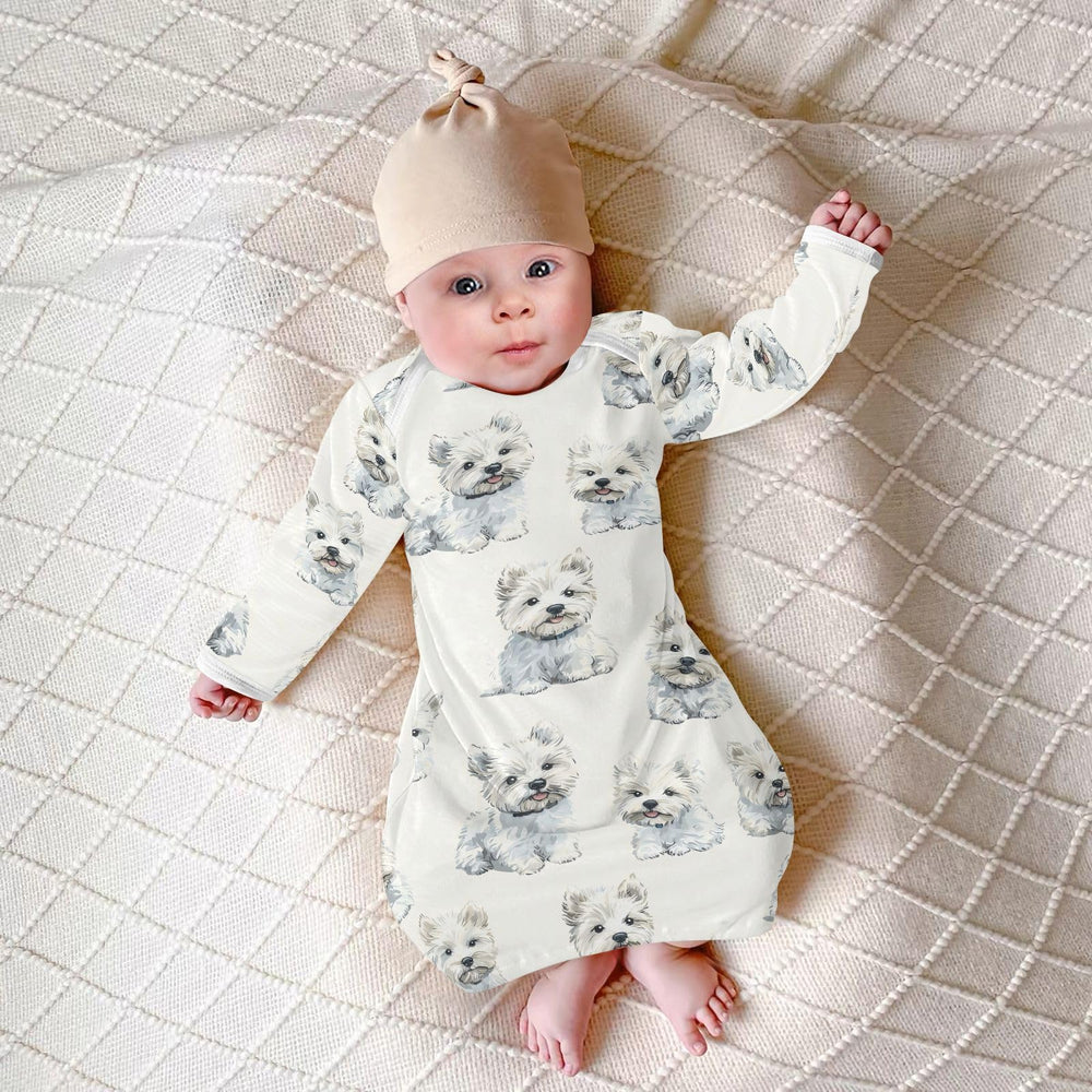 vvfelixl baby sleeper gown in gift-ready packaging and design